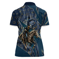Buffalo Soldiers 10th Cavalry Regiment Ride Or Die Women Polo Shirt Patriotic Military Heritage Distressed City Skyline Graphic Art