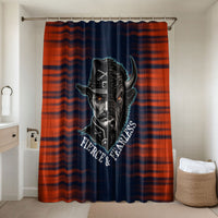 Buffalo Soldiers Fierce And Fearless Cavalry Bathroom Set Half Face Soldier And Bison Halftone Graphic Art