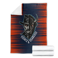 Buffalo Soldiers Fierce And Fearless Cavalry Blanket Half Face Soldier And Bison Halftone Graphic Art
