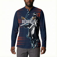 Buffalo Soldiers Fierce And Fearless Cavalry Button Sweatshirt Half Face Soldier And Bison Halftone Graphic Art