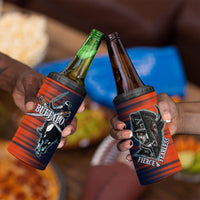 Buffalo Soldiers Fierce And Fearless Cavalry 4 in 1 Can Cooler Tumbler Half Face Soldier And Bison Halftone Graphic Art