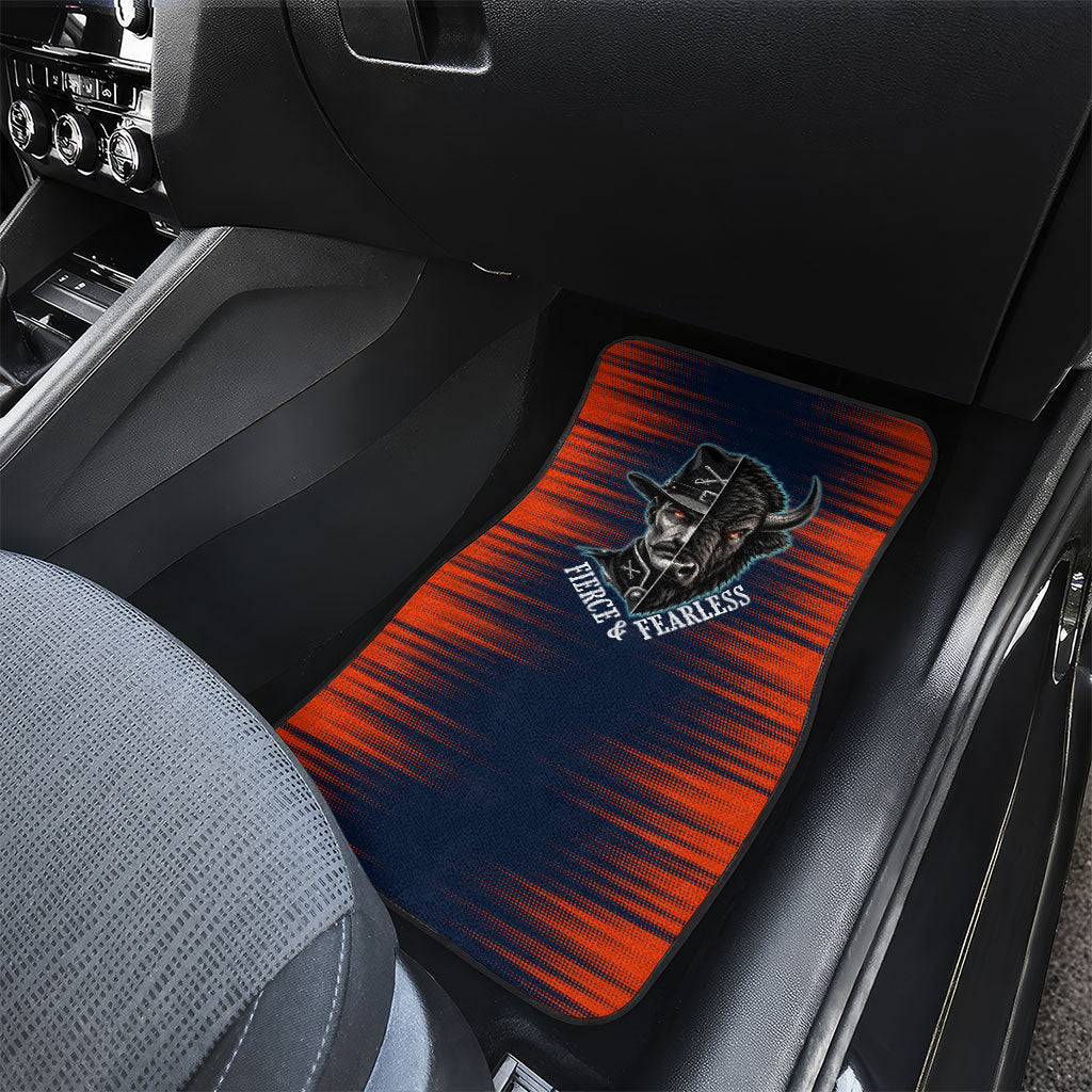 Buffalo Soldiers Fierce And Fearless Cavalry Car Mats Half Face Soldier And Bison Halftone Graphic Art