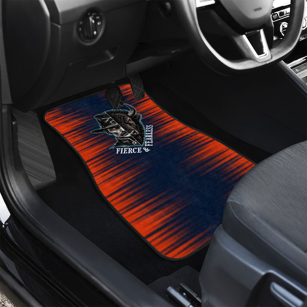 Buffalo Soldiers Fierce And Fearless Cavalry Car Mats Half Face Soldier And Bison Halftone Graphic Art