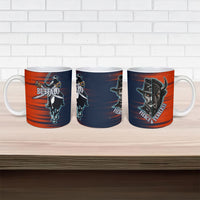 Buffalo Soldiers Fierce And Fearless Cavalry Ceramic Mug Half Face Soldier And Bison Halftone Graphic Art