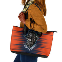 Buffalo Soldiers Fierce And Fearless Cavalry Leather Tote Bag Half Face Soldier And Bison Halftone Graphic Art