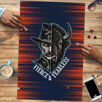 Buffalo Soldiers Fierce And Fearless Cavalry Puzzle Half Face Soldier And Bison Halftone Graphic Art