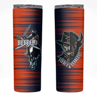 Buffalo Soldiers Fierce And Fearless Cavalry Skinny Tumbler Half Face Soldier And Bison Halftone Graphic Art