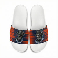 Buffalo Soldiers Fierce And Fearless Cavalry Slide Sandals Half Face Soldier And Bison Halftone Graphic Art