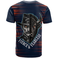 Buffalo Soldiers Fierce And Fearless Cavalry T shirt Half Face Soldier And Bison Halftone Graphic Art