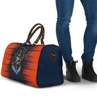 Buffalo Soldiers Fierce And Fearless Cavalry Travel Bag Half Face Soldier And Bison Halftone Graphic Art