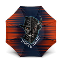 Buffalo Soldiers Fierce And Fearless Cavalry Umbrella Half Face Soldier And Bison Halftone Graphic Art