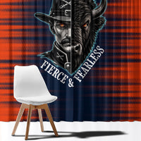 Buffalo Soldiers Fierce And Fearless Cavalry Window Curtain Half Face Soldier And Bison Halftone Graphic Art