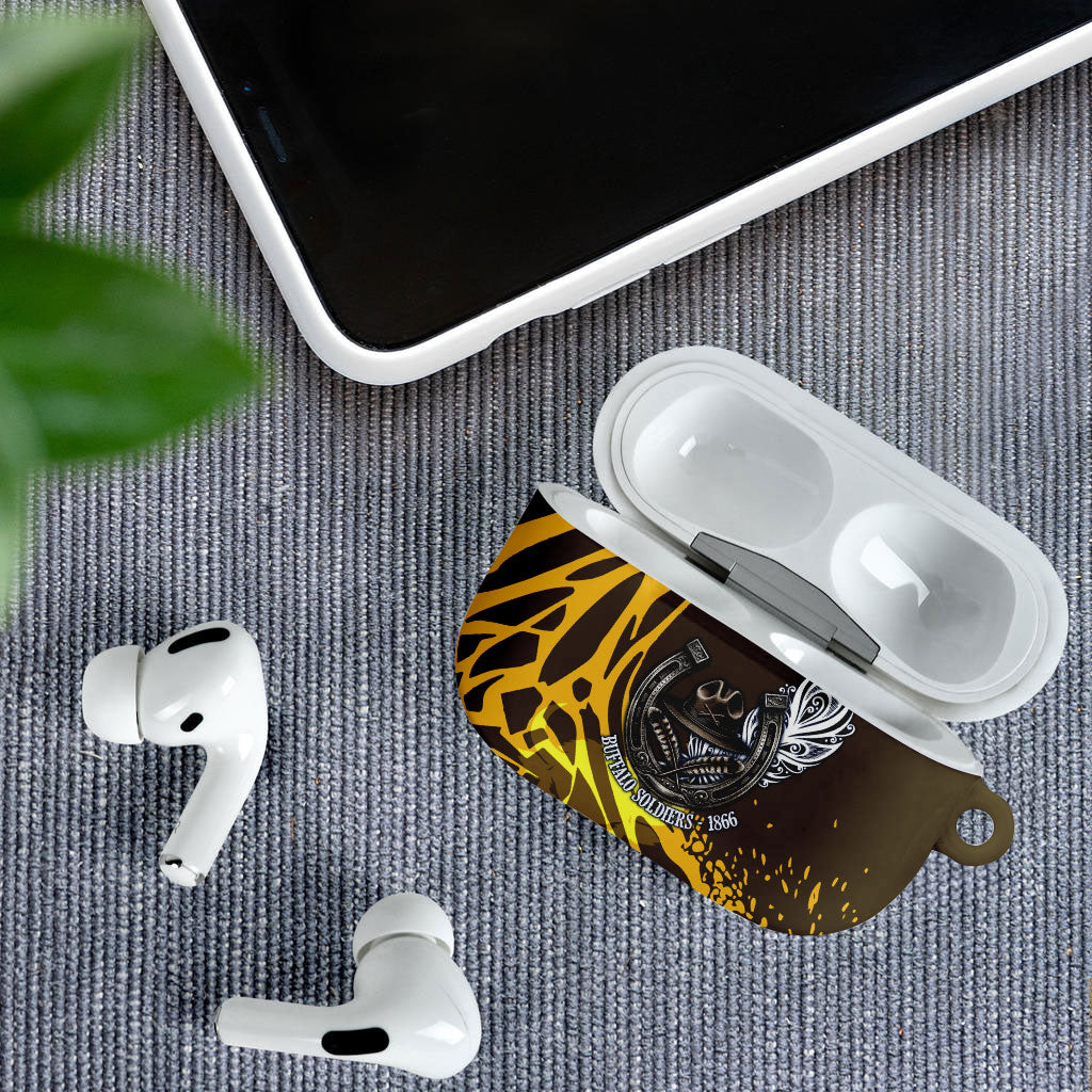 Buffalo Soldiers 9th And 10th Cavalry Regiments AirPods Case Wild And Untamed Vintage Western Horseshoe Graphic Art
