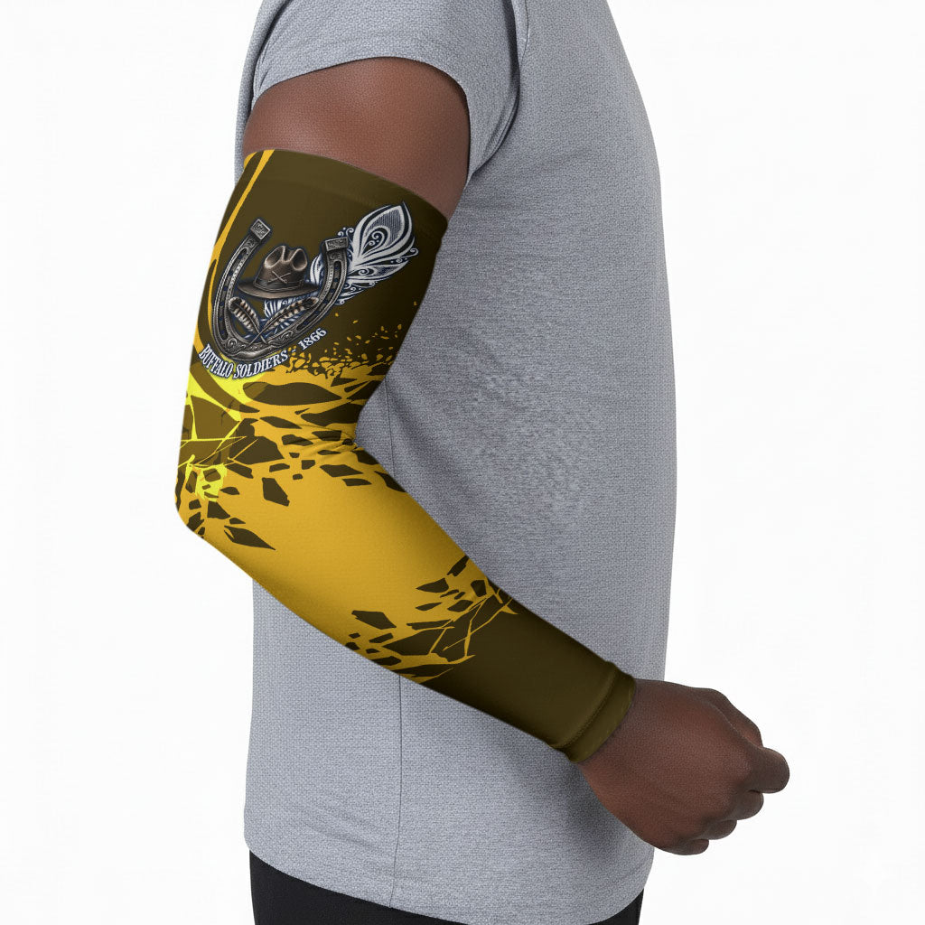 Buffalo Soldiers 9th And 10th Cavalry Regiments Arm Sleeves Wild And Untamed Vintage Western Horseshoe Graphic Art