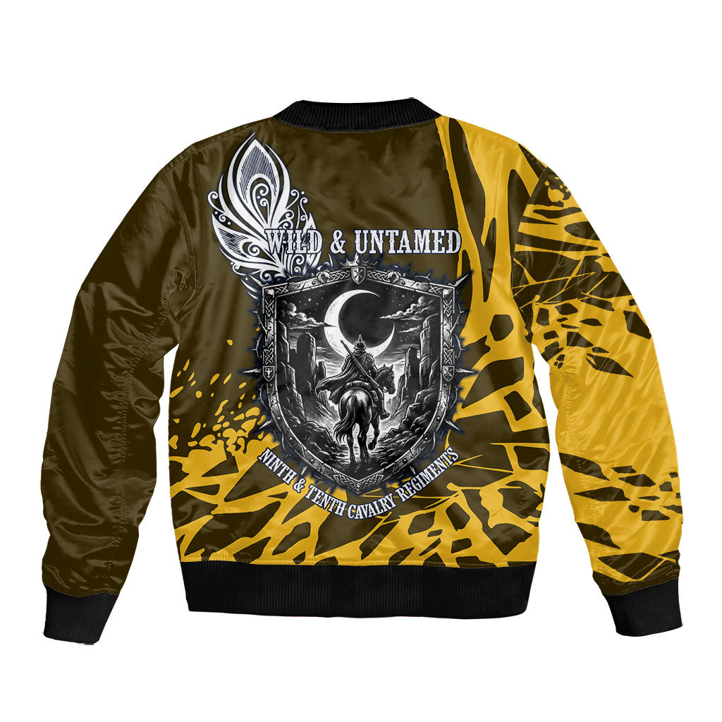 Buffalo Soldiers 9th And 10th Cavalry Regiments Bomber Jacket Wild And Untamed Vintage Western Horseshoe Graphic Art