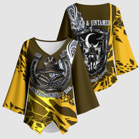 Buffalo Soldiers 9th And 10th Cavalry Regiments Kimono Sleeve Blouse Wild And Untamed Vintage Western Horseshoe Graphic Art