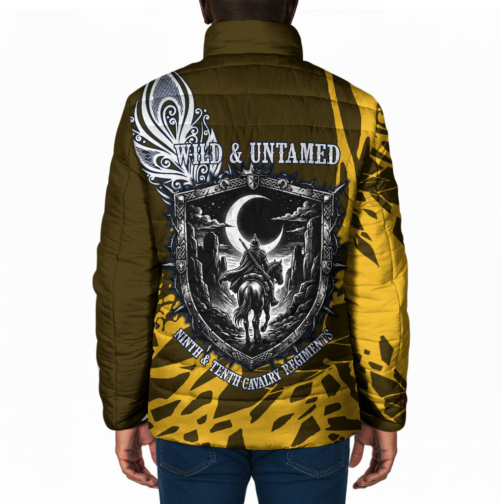 Buffalo Soldiers 9th And 10th Cavalry Regiments Padded Jacket Wild And Untamed Vintage Western Horseshoe Graphic Art