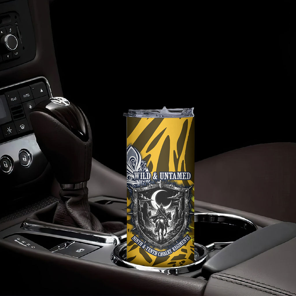 Buffalo Soldiers 9th And 10th Cavalry Regiments Skinny Tumbler Wild And Untamed Vintage Western Horseshoe Graphic Art