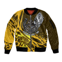 Buffalo Soldiers 9th And 10th Cavalry Regiments Sleeve Zip Bomber Jacket Wild And Untamed Vintage Western Horseshoe Graphic Art