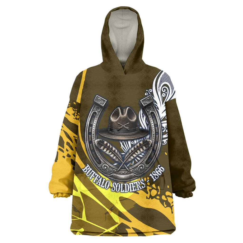Buffalo Soldiers 9th And 10th Cavalry Regiments Wearable Blanket Hoodie Wild And Untamed Vintage Western Horseshoe Graphic Art