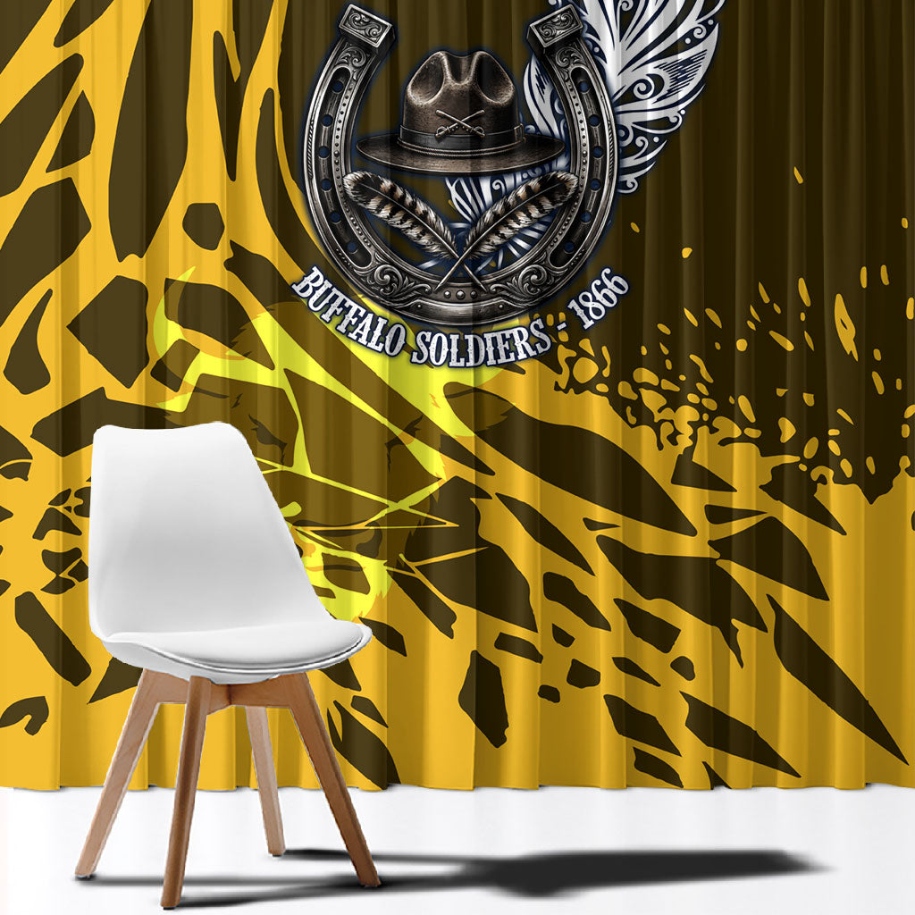 Buffalo Soldiers 9th And 10th Cavalry Regiments Window Curtain Wild And Untamed Vintage Western Horseshoe Graphic Art