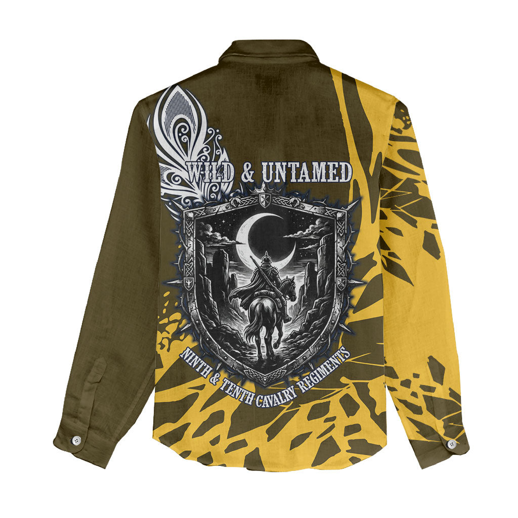 Buffalo Soldiers 9th And 10th Cavalry Regiments Women Casual Shirt Wild And Untamed Vintage Western Horseshoe Graphic Art