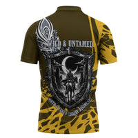 Buffalo Soldiers 9th And 10th Cavalry Regiments Zipper Polo Shirt Wild And Untamed Vintage Western Horseshoe Graphic Art