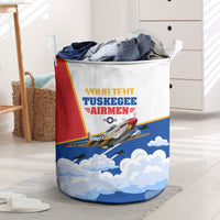 Personalized Tuskegee Airmen Laundry Basket Expect To Win P-51 Mustang Patriotic Aviation Art