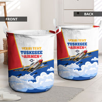 Personalized Tuskegee Airmen Laundry Basket Expect To Win P-51 Mustang Patriotic Aviation Art