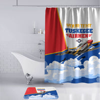 Personalized Tuskegee Airmen Bathroom Set Expect To Win P-51 Mustang Patriotic Aviation Art
