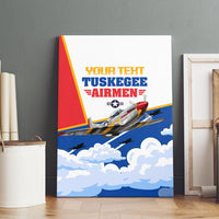Personalized Tuskegee Airmen Canvas Wall Art Expect To Win P-51 Mustang Patriotic Aviation Art