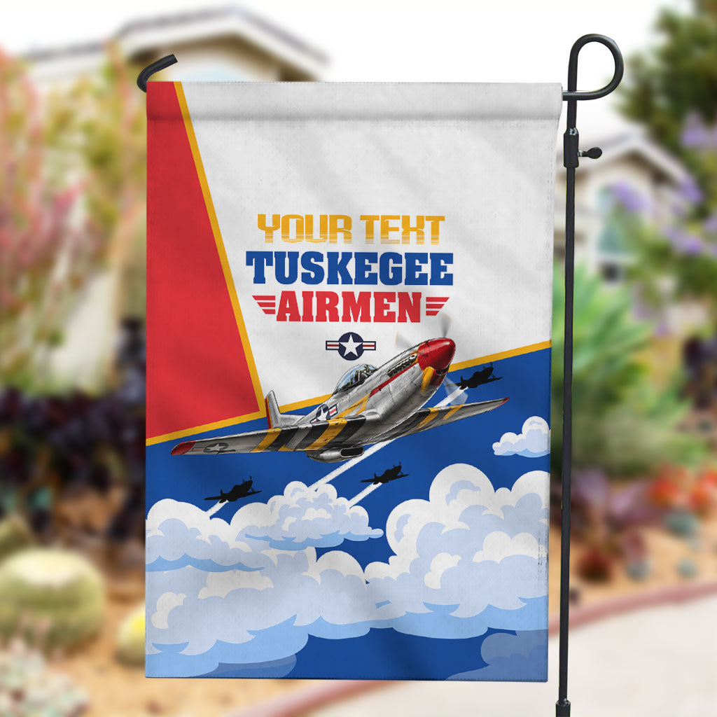 Personalized Tuskegee Airmen Garden Flag Expect To Win P-51 Mustang Patriotic Aviation Art
