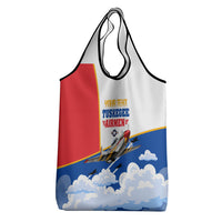 Personalized Tuskegee Airmen Grocery Bag Expect To Win P-51 Mustang Patriotic Aviation Art