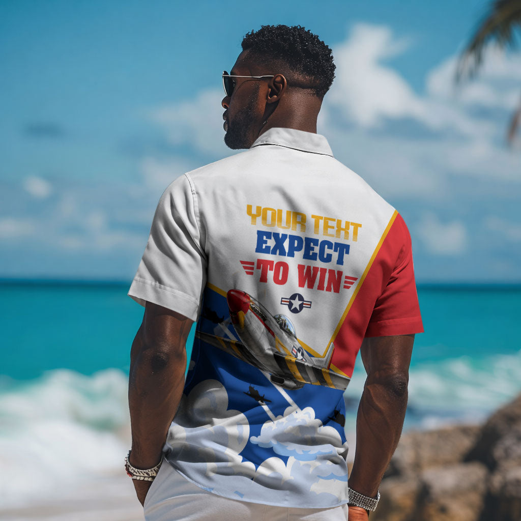 Personalized Tuskegee Airmen Hawaiian Shirt Expect To Win P-51 Mustang Patriotic Aviation Art