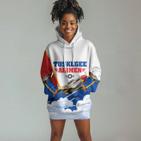 Personalized Tuskegee Airmen Hoodie Dress Expect To Win P-51 Mustang Patriotic Aviation Art