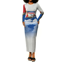 Personalized Tuskegee Airmen Long Sleeve Bodycon Dress Expect To Win P-51 Mustang Patriotic Aviation Art