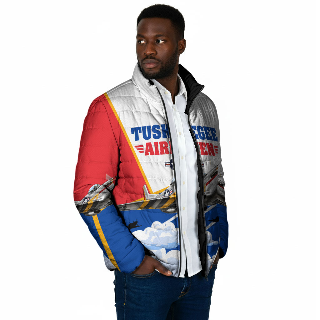 Personalized Tuskegee Airmen Padded Jacket Expect To Win P-51 Mustang Patriotic Aviation Art