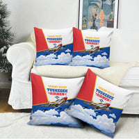 Personalized Tuskegee Airmen Pillow Cover Expect To Win P-51 Mustang Patriotic Aviation Art