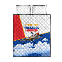 Personalized Tuskegee Airmen Quilt Bed Set Expect To Win P-51 Mustang Patriotic Aviation Art