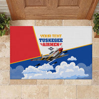 Personalized Tuskegee Airmen Rubber Doormat Expect To Win P-51 Mustang Patriotic Aviation Art