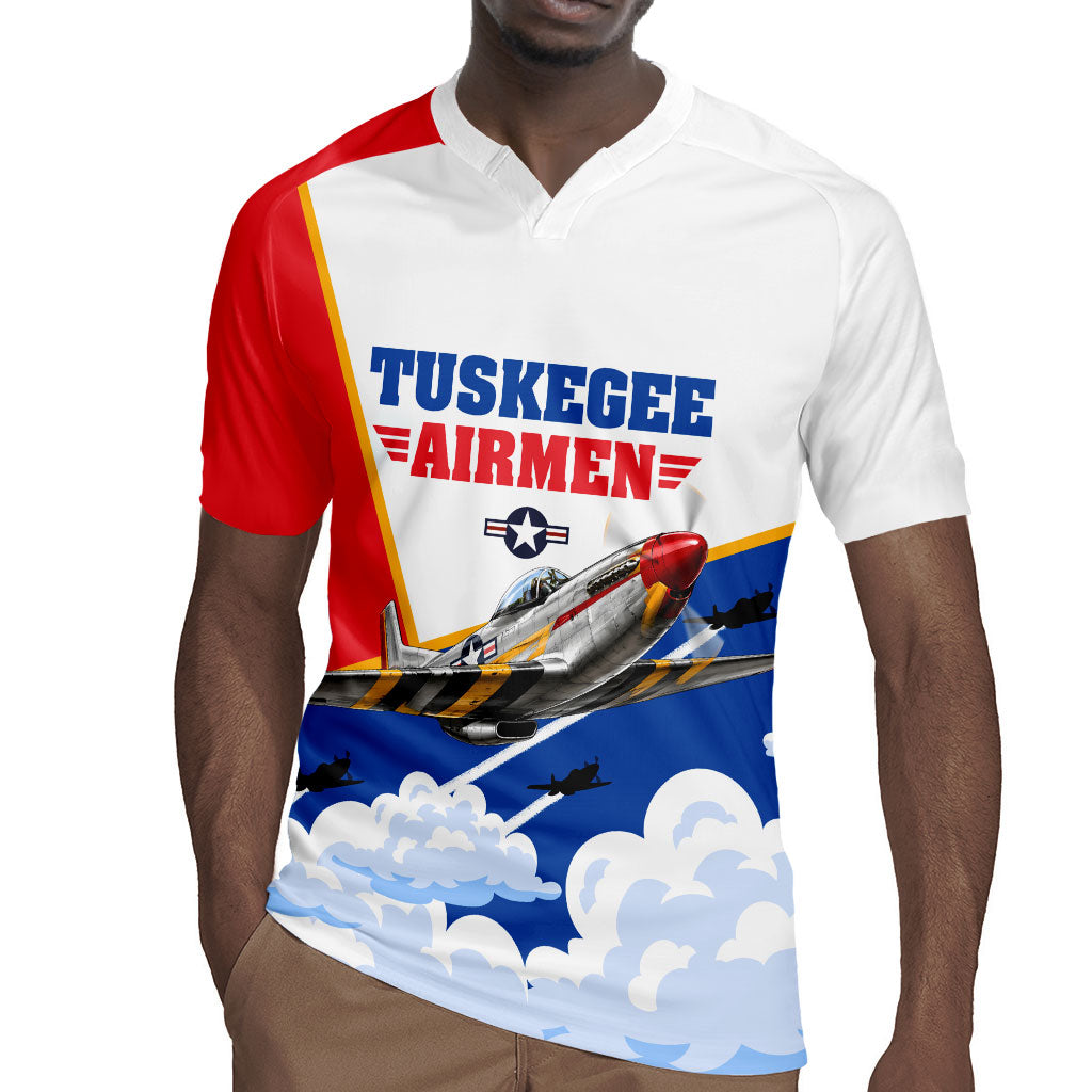 Personalized Tuskegee Airmen Rugby Jersey Expect To Win P-51 Mustang Patriotic Aviation Art