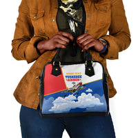 Personalized Tuskegee Airmen Shoulder Handbag Expect To Win P-51 Mustang Patriotic Aviation Art