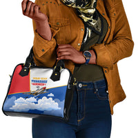 Personalized Tuskegee Airmen Shoulder Handbag Expect To Win P-51 Mustang Patriotic Aviation Art