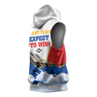 Personalized Tuskegee Airmen Sleeveless Hoodie Expect To Win P-51 Mustang Patriotic Aviation Art