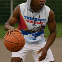 Personalized Tuskegee Airmen Sleeveless Hoodie Expect To Win P-51 Mustang Patriotic Aviation Art