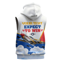 Personalized Tuskegee Airmen Sleeveless Zip Hoodie Expect To Win P-51 Mustang Patriotic Aviation Art