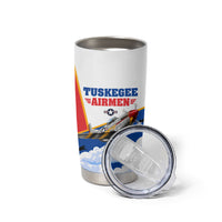 Personalized Tuskegee Airmen Tumbler Cup Expect To Win P-51 Mustang Patriotic Aviation Art