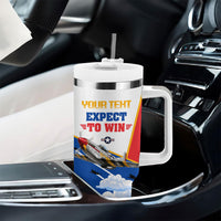 Personalized Tuskegee Airmen Tumbler With Handle Expect To Win P-51 Mustang Patriotic Aviation Art