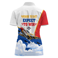 Personalized Tuskegee Airmen Women Polo Shirt Expect To Win P-51 Mustang Patriotic Aviation Art