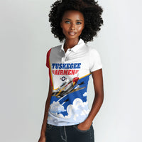 Personalized Tuskegee Airmen Women Polo Shirt Expect To Win P-51 Mustang Patriotic Aviation Art